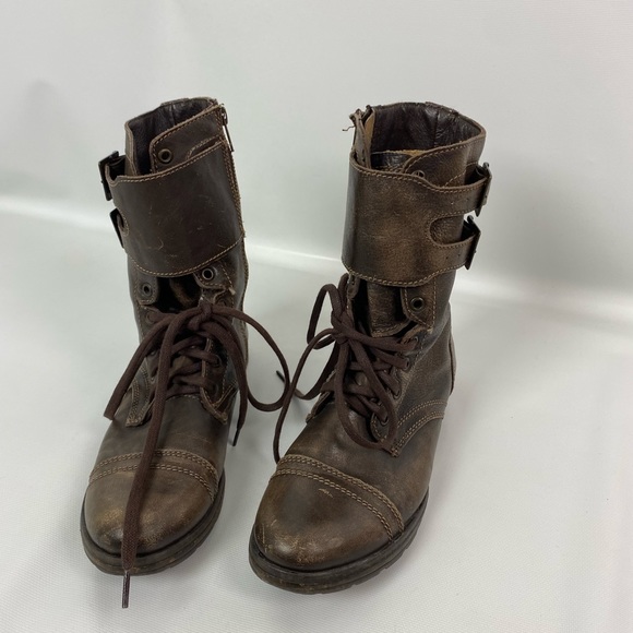 Brown leather boots Steve Madden size 9 1/2 - Picture 1 of 15